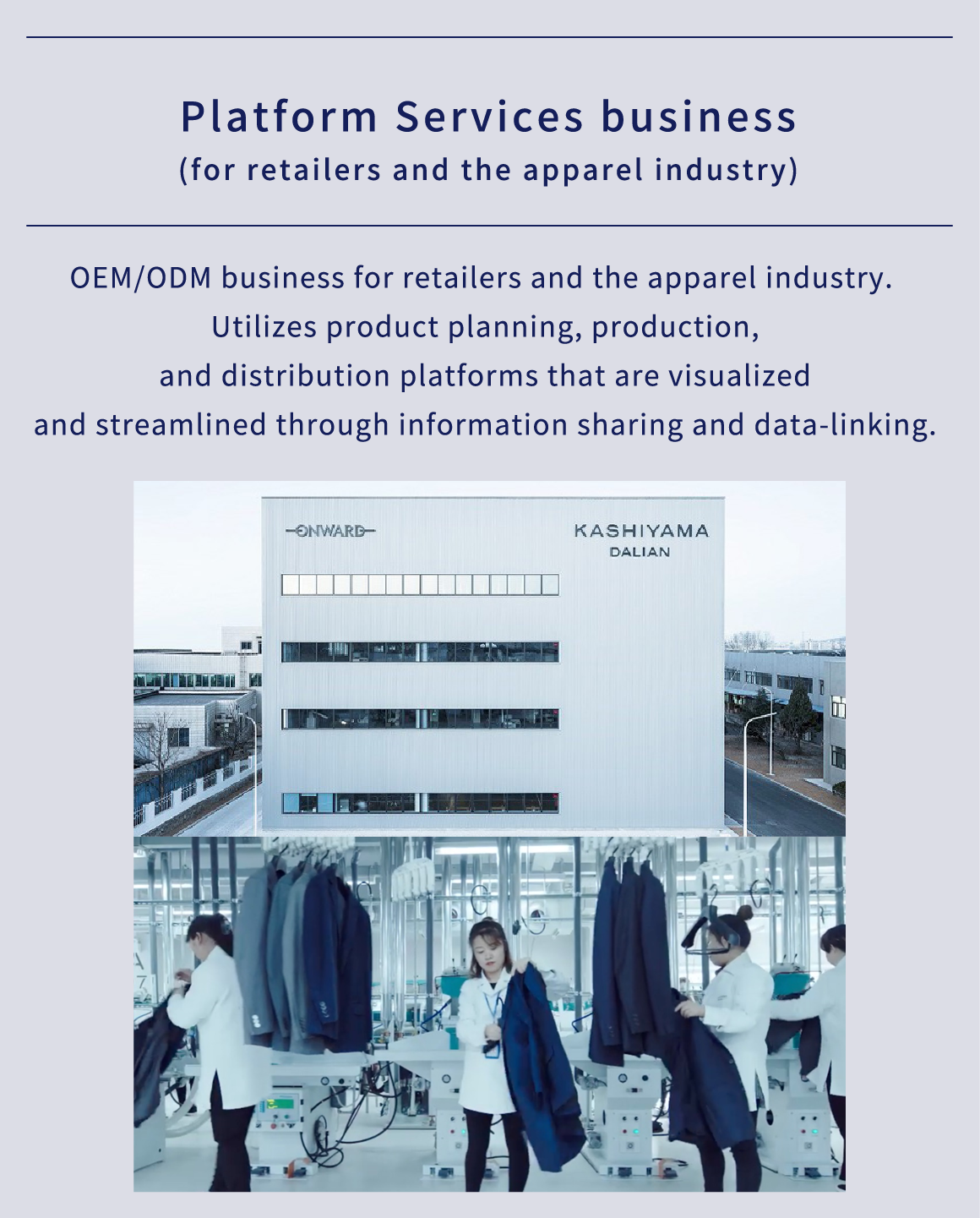 Platform Services business(for retailers and the apparel industry)
